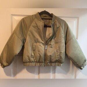 Zara - Girls Bomber Jacket Olive Green